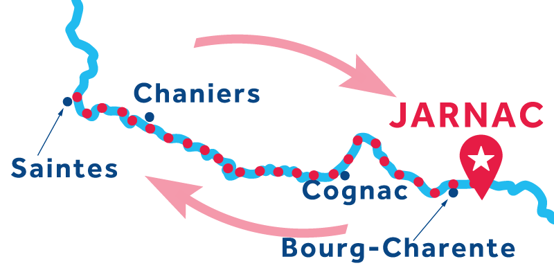 Jarnac RETURN via Cognac & Saintes