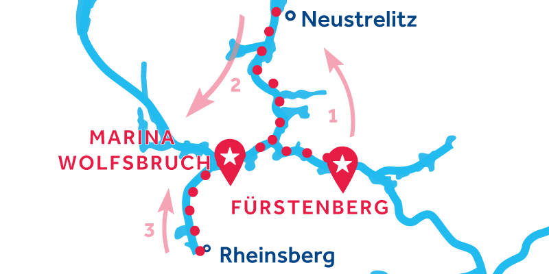 Fürstenberg HIN- UND RÜCKFAHRT über Neustrelitz & Rheinsberg